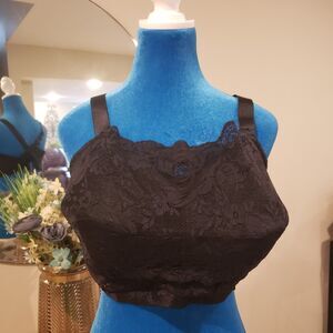 Comfort Choice Women's Plus Size Lace 4-Clasp Wireless Cami Bra 46DD